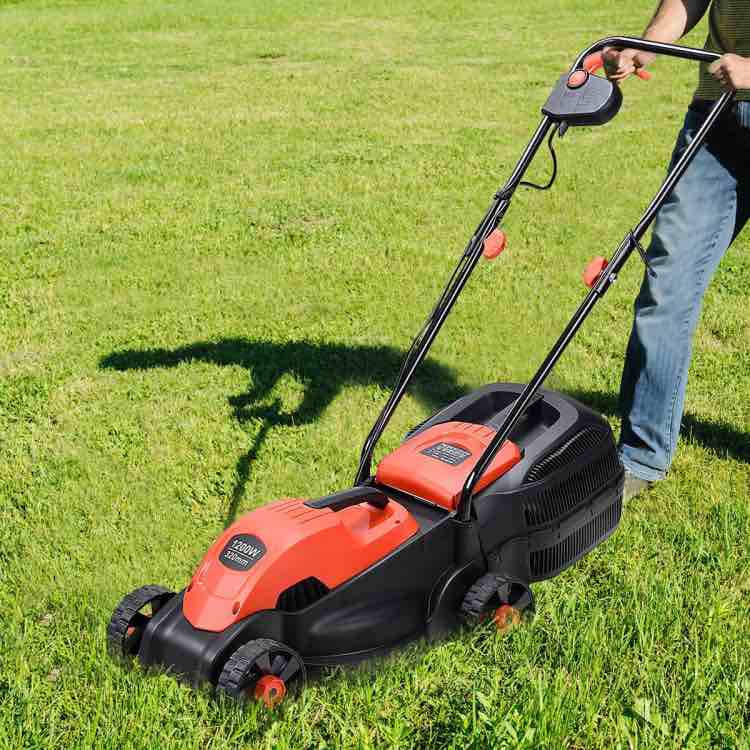 13 Inch Electric Push Lawn Corded Mower with Grass Bag