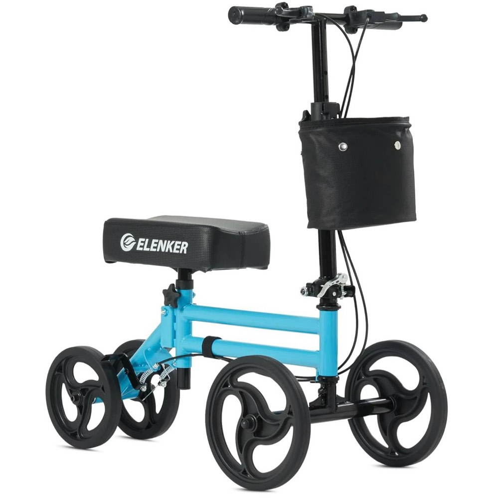 ELENKER Steerable Knee Scooter for Foot Injuries Ankles Surgery, Blue