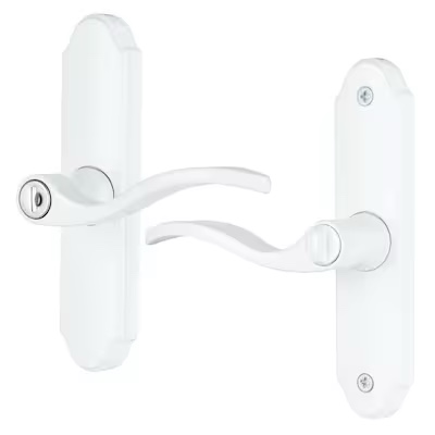 WRIGHT PRODUCTS Serenade Gloss White Lockable Storm door Replacement Handleset