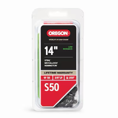 Oregon S50 50 Link Replacement Chainsaw Chain For 14-in , 0.05-in Gauge , 3/8-in Pitch