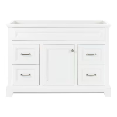 Style Selections Merrill 48-in True White Bathroom Vanity Base Cabinet without Top