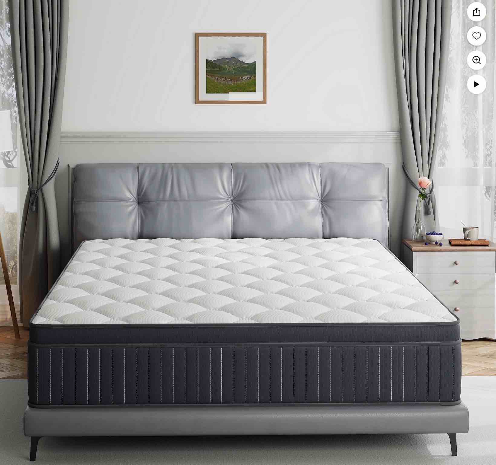 Twin Mattress, Memory Foam Hybrid Mattress Bagged Springs, Twin Mattress in Box, CertiPUR-US Certified, Medium Twin Size Mattress