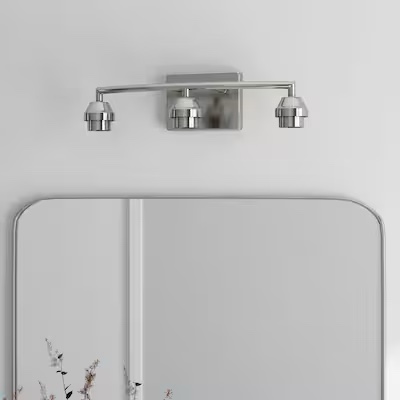 Style Selections Mix and Match 18.63-in 3 Light Brushed Nickel Transitional Bathroom Vanity light 