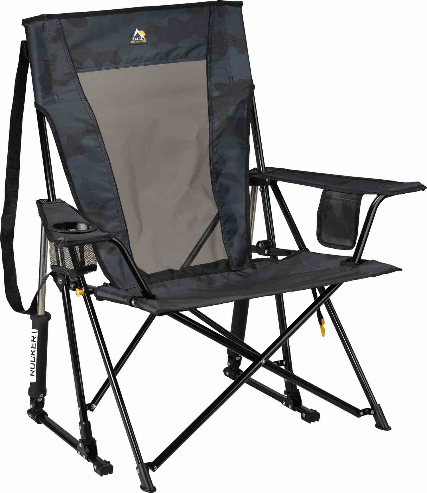 GCI Outdoor Comfort Pro Rocker Chair, Black Camo/Black