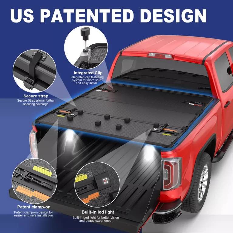 MOSTPLUS Tri-Fold Hard Truck Bed Tonneau Cover On Top Compatible for 2015 2016 2017 2018 2019 2020 2021 2022 Chevy Colorado GMC Canyon Solid (5 FT Feet Bed) (B08CRRBFYV)