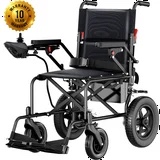 SACVON Foldable Electric Wheelchair for Seniors, All Terrain Motorized Wheelchair for Seniors with Detachable Battery,Airline Approved