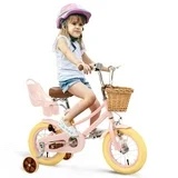 XJD Girls Bike for Toddlers and Kids Ages 2-12 Years Old,12 14 16 Inch Kids Bike with Training Wheels & Basket, 20 Inch Girls Bicycle with Handbrake & Kickstand