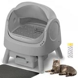 PetPivot Top-Entry Automatic Cat Litter Box Self Cleaning with Liners and Mat Included - Black