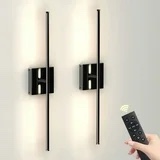 Battery Operated Wall Sconces with Remote Control (2 Pack), 8000mAh LED Rechargeable Wall Lamp for Bedroom