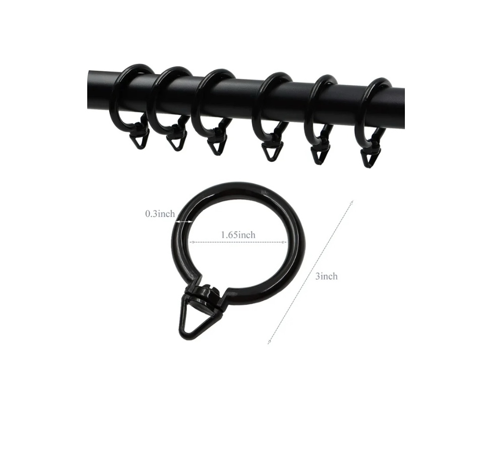 SPOKKI Tension Curtain Rod, 51-168 Inches Adjustable Closet Tension Rod Rust-free No Drilling Shower Curtain Rod, Anti-slip Spring Steel Rod for Bathroom Black