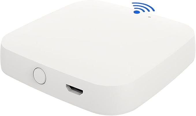 White Mesh Bluetooth WiFi Gateway - 2.4GHz Only, 10m Coverage 128 Devices, Compatible with Tuya Alexa Google Home Home Assistant, Easy Setup (Micro USB)