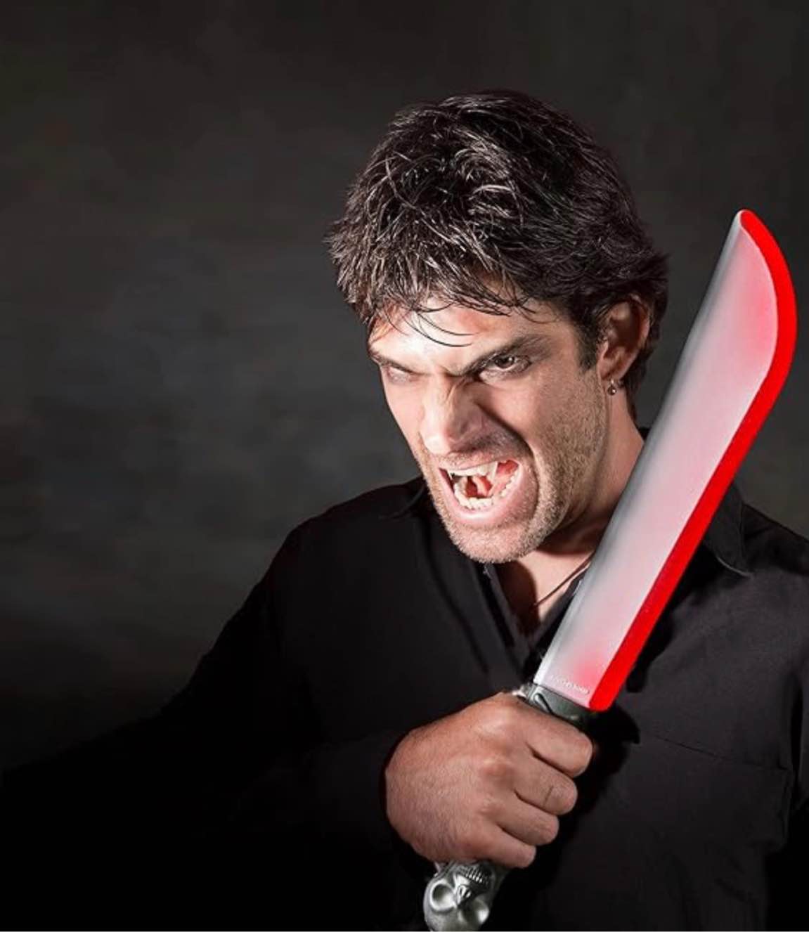 Cagemoga 4 Pack Halloween Bloody Machetes Plastic Bloody Butcher Knife Bloody Fake Knife Costume Prop for Halloween Party Decoration Zombie Costume Accessories