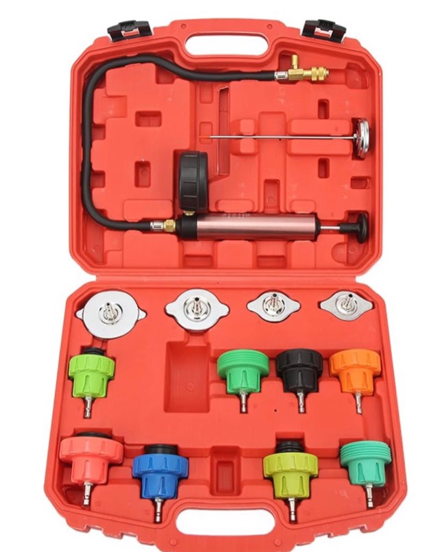 Vomeko Radiator Coolant Pressure Tester - A Comprehensive Universal Cooling System Leak Tester Kit for Cars. Detect Radiator leaks with This Radiator Pressure Test Kit.