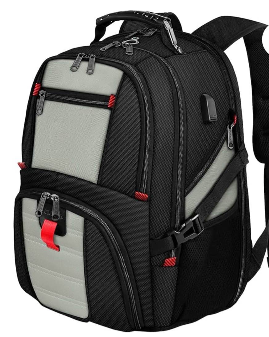 YOREPEK Travel Backpack, 50L Laptop Backpacks for Men Women, Water Resistant Airline Approved Bag with USB Charging Port Fits 17 Inch Computer, Grey Visit the YOREPEK Store