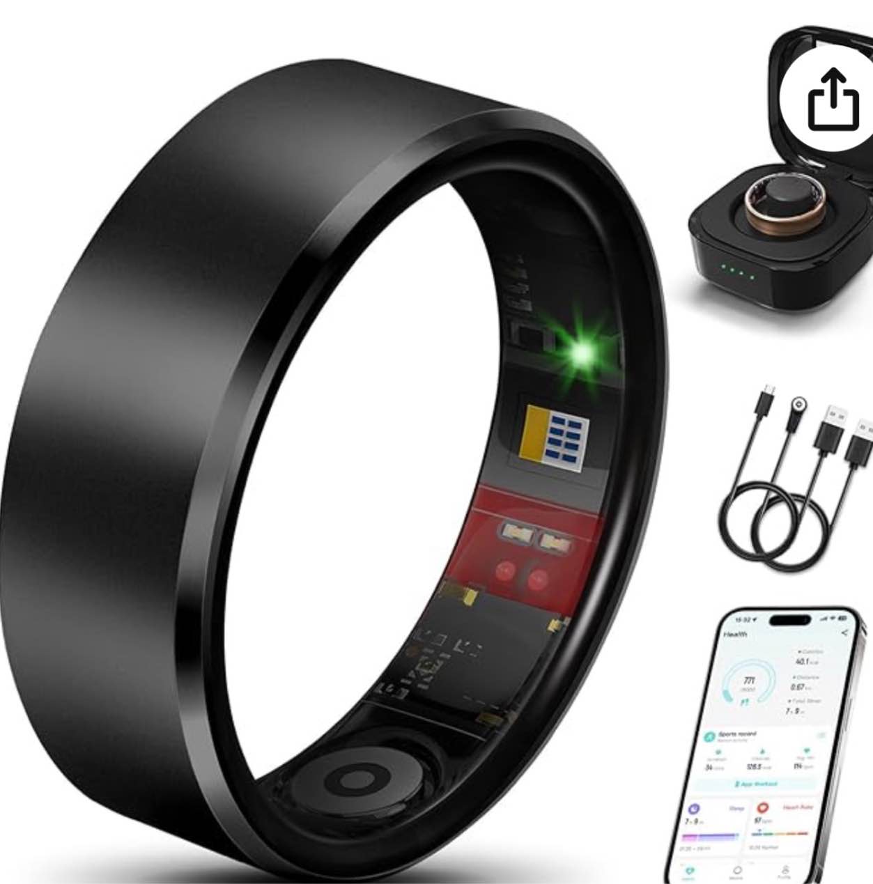 milavan smart health ring 2.0 for women men, slim scratch & fingerprint resistant design,efficient chip fitness tracker, monitors heart, brown 11