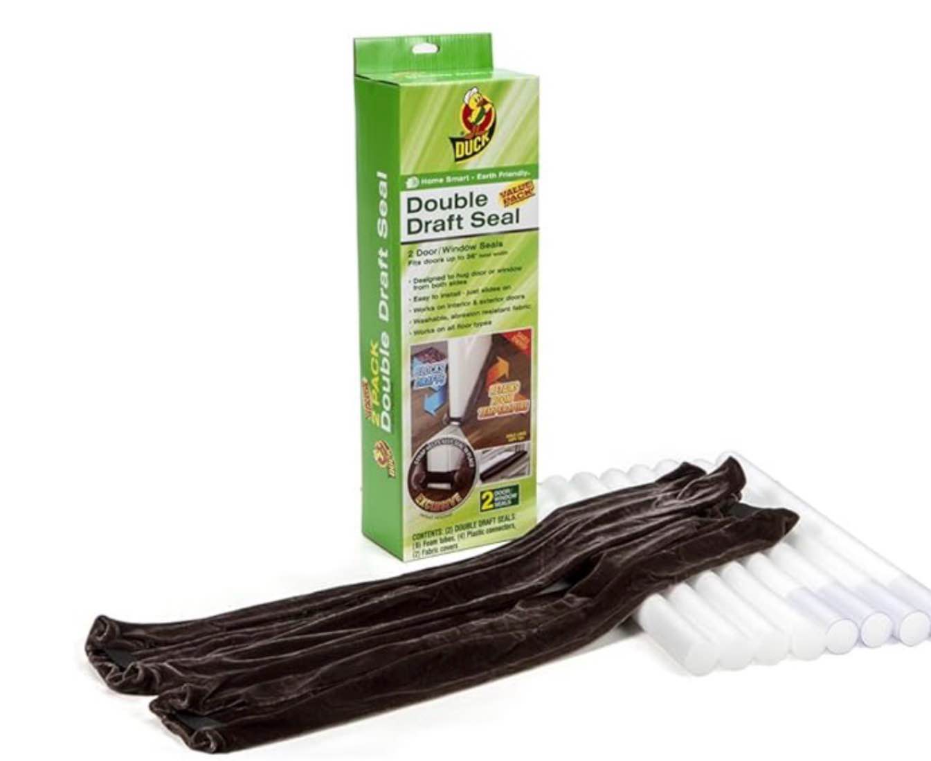 Duck Brand Double Draft Seal Set for Doors and Windows, 2-Pack, 284428