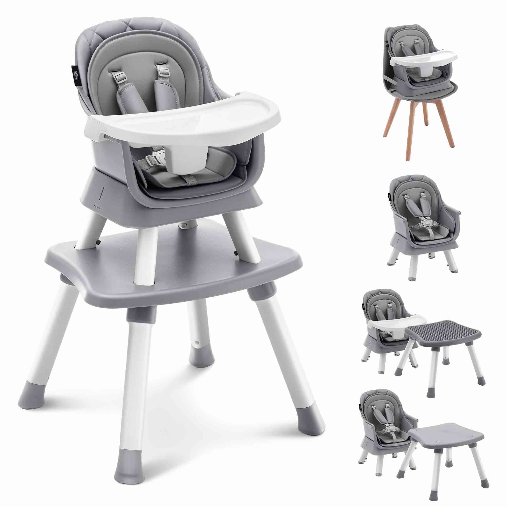 HARPPA 8 in 1 Baby High Chair, Convertible Highchair for Babies and Toddlers, Gray