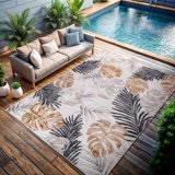 CAMILSON Spring Leaf Tropical Botanical Easy-Cleaning Non-Shedding Washable Outdoor Indoor Area Rug Yellow 8x10