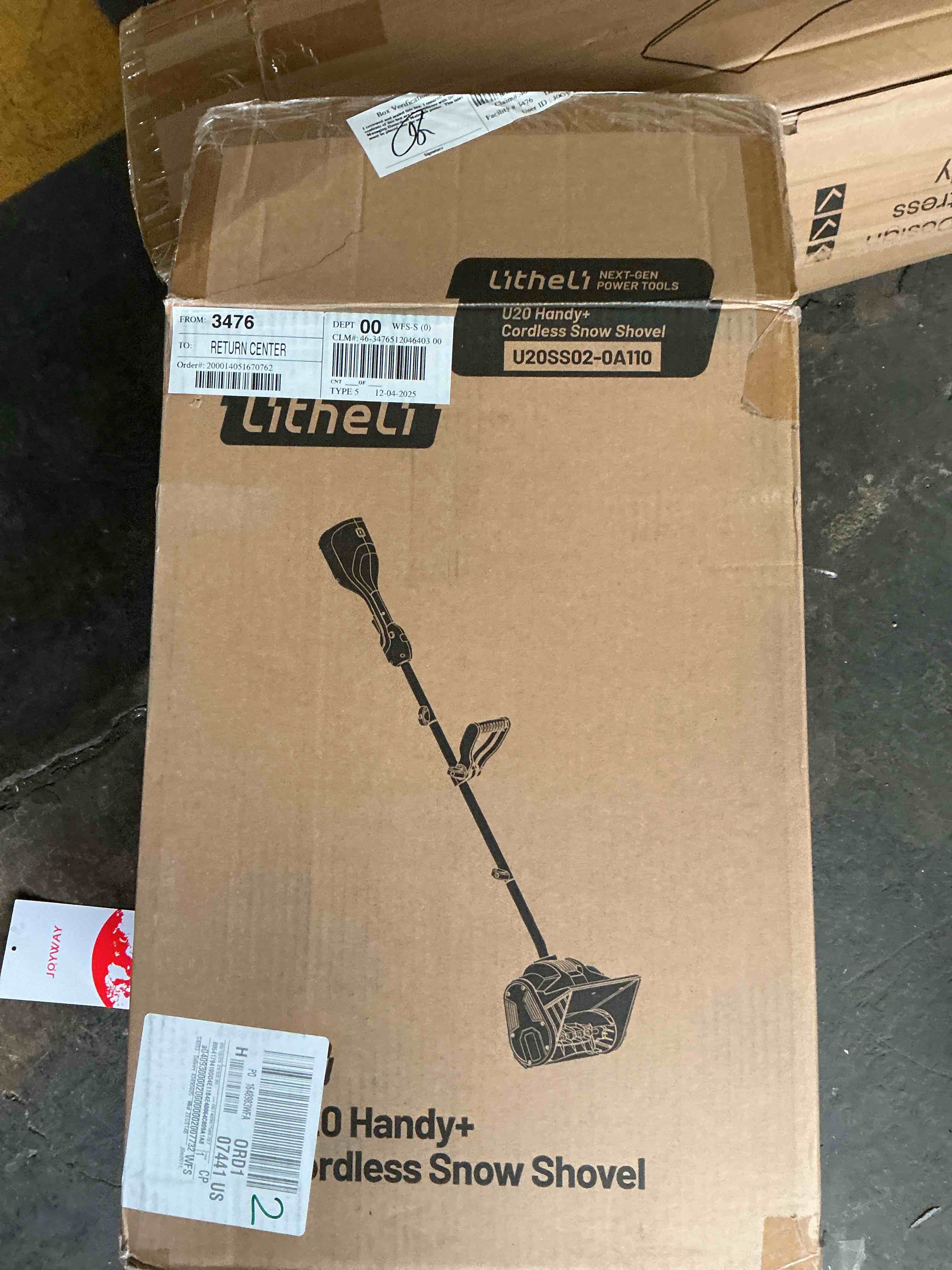 Litheli Cordless Snow Shovel, 20V 12" Battery Powered Snow Thrower, Battery Snow Blower with Auxiliary Handle, with 4.0Ah+2.0Ah Li-ion Battery