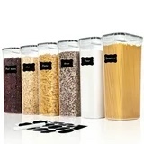 Vtopmart Airtight Food Storage Containers with Lids, 6PCS Plastic Spaghetti Container, 2.8L