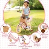 XJD Girls Bike for 2-7 Years Old Toddlers and Kids  12 14 16 Inch Kids Bike with Basket and Bell Training Wheels  14 Inch Kid s Bicycle with Kickstand & Adjustable Seat Handlebar Height