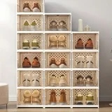 TLCEKVEC Large Shoe Storage Box, Folding Items Organizer with Clear Doo