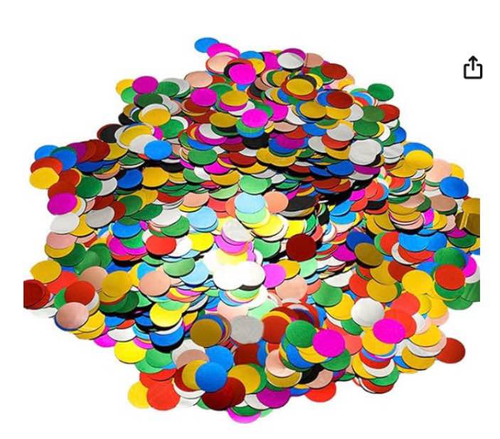 13000 Pcs Glitter Round Metallic Foil Confetti RainbowFoil Confetti Rainbow Circle Dots ShinyTable S