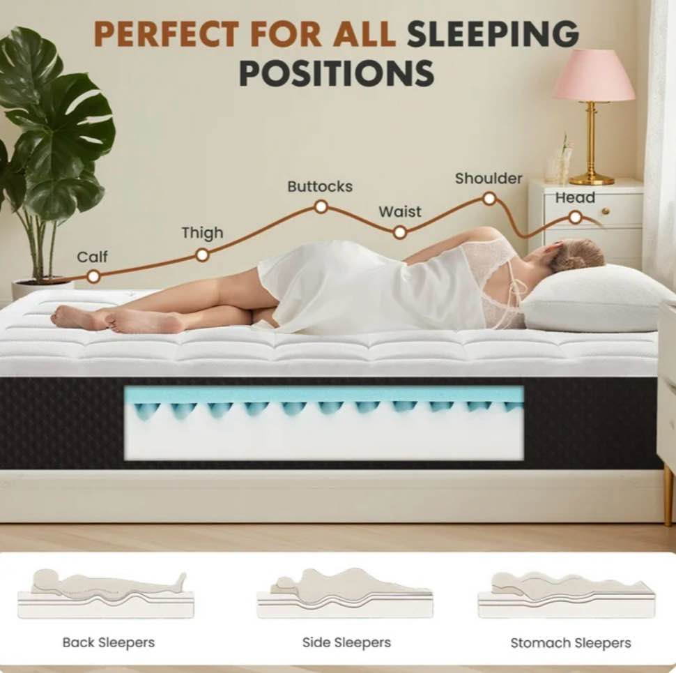 EDX 5 Inch Full Memory Foam Mattress for Pressure Relief with Durable Support, Medium Firm CertiPUR-US Certified Cooling Gel Mattresses for Bedroom, Mattress in a Box