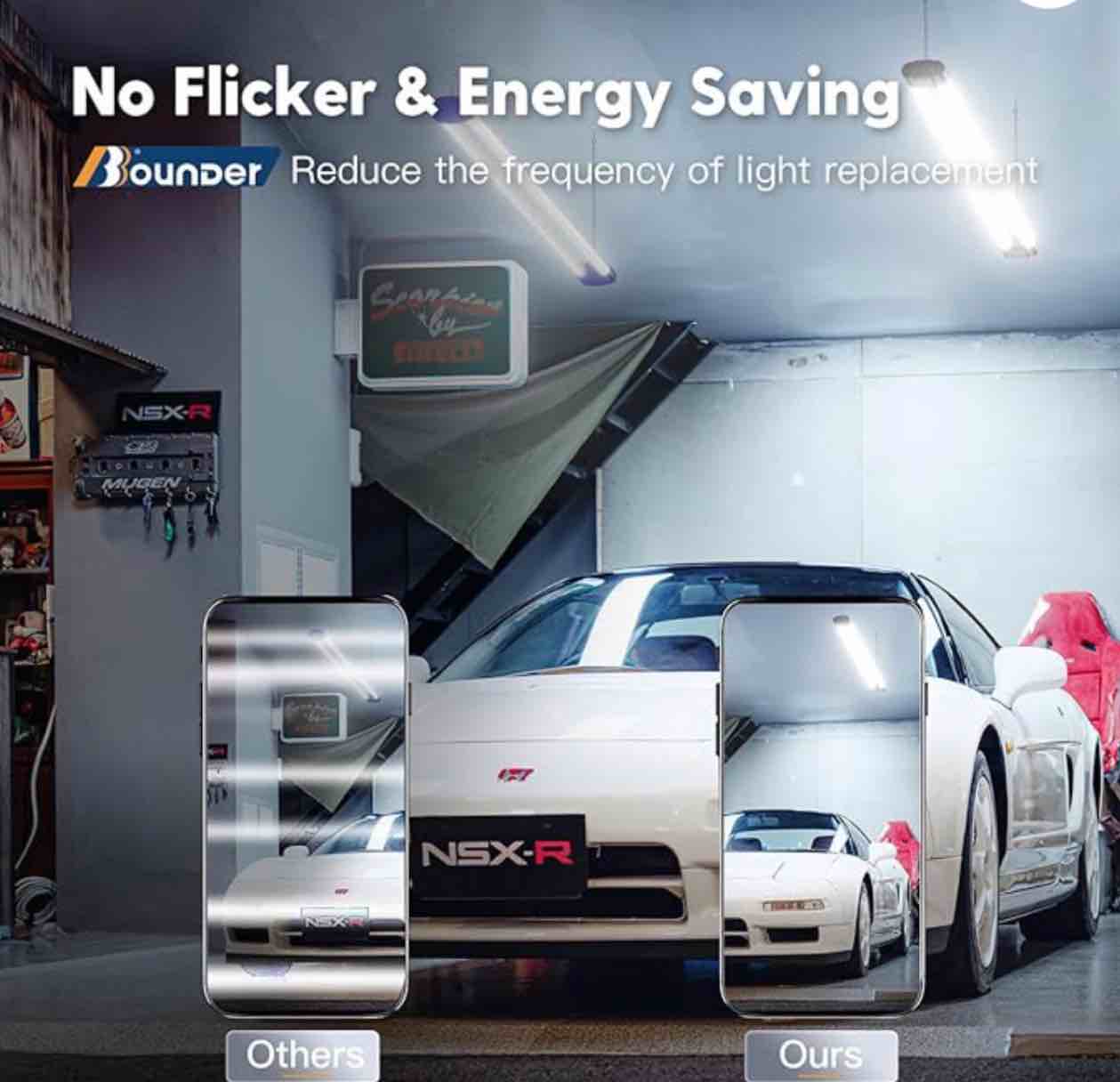 DYMOND 4 ft Linkable 40W LED Plug Flush Mount Shop Light Fixtures 4 Pack