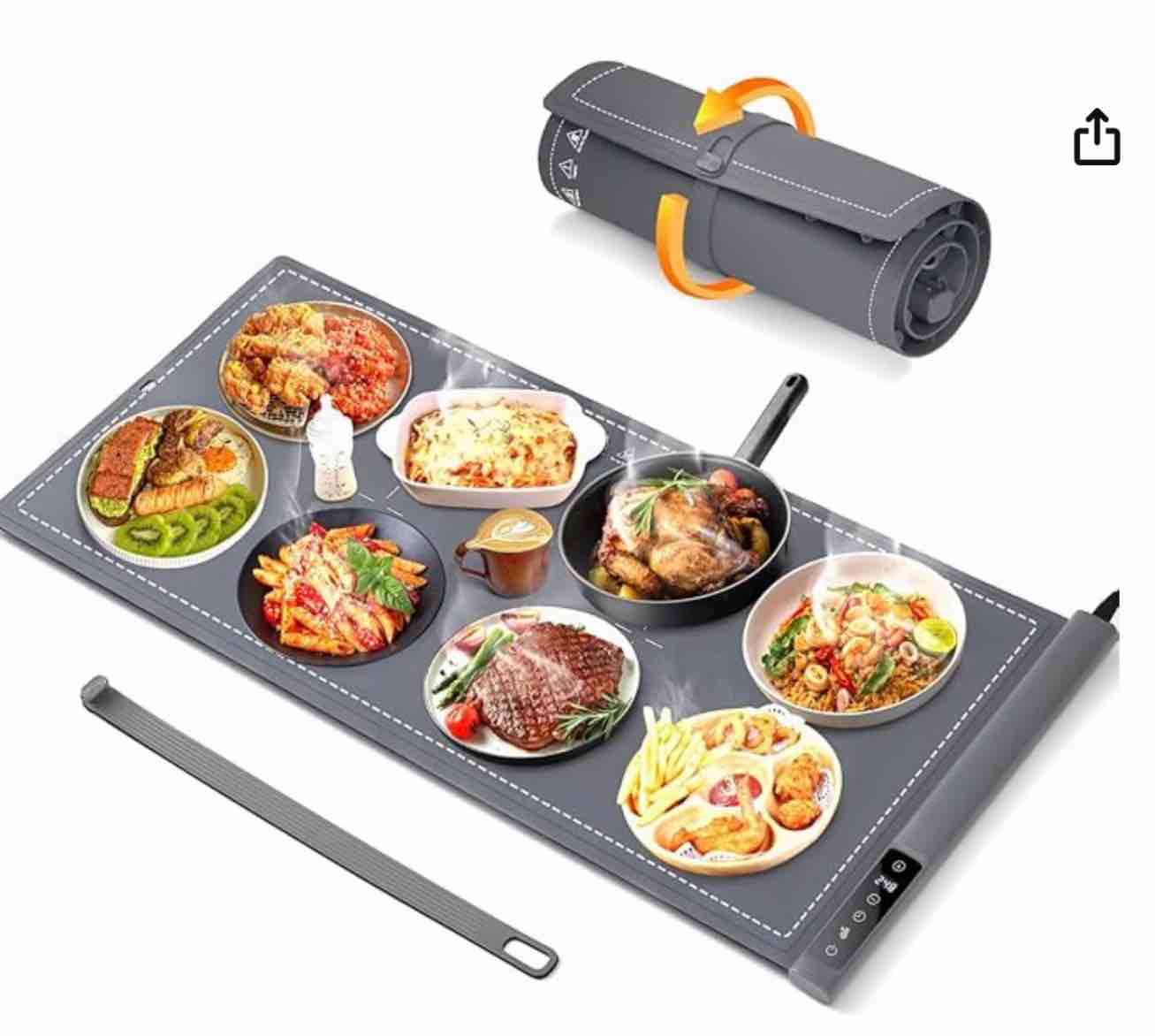 Warming Mat For Food Extra Large- 36"x16" Electric Warming Trays for Buffets Party, Food Warmers For Thanksgiving, Christmas House Warming Gift, Portable Heating Mat with 9 Temp Settings & 6H Timer