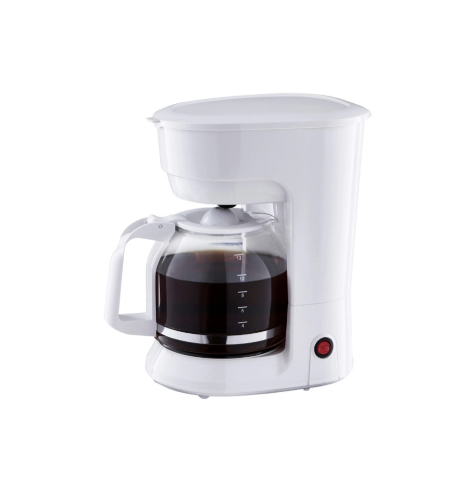 Mainstays 12 Cup Coffee Maker, 1.8 Liter Capacity, White, New Condition, Medium Roast Type