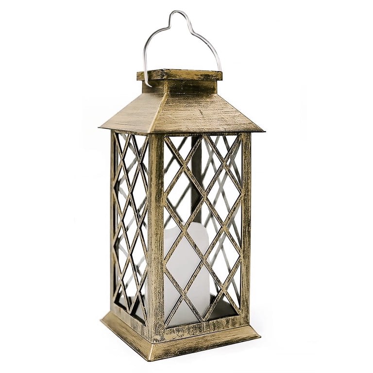 Rirool Solar Hanging Lanterns, Outdoor Waterproof Garden Lantern with LED Flickering Flameless Candle for Patio, Yard and Garden Decor