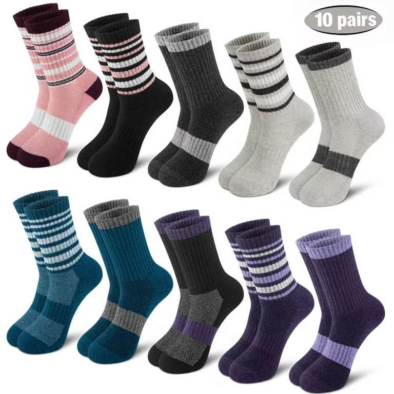 Loritta 10 Pairs Warm Wool Socks for Women Thick Knit Thermal Boot Crew Winter Warm Socks 
