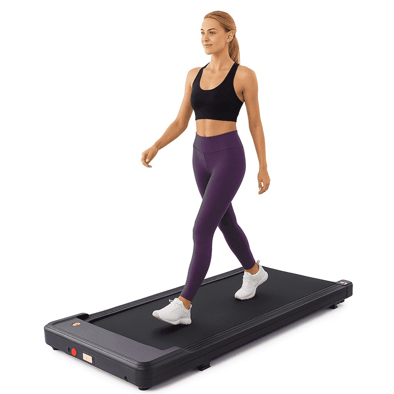 CONCETTA Compact Walking Treadmill for Small Spaces, Quiet Under-Desk Walking Pad with Remote, Slim Portable Design for Home Office Workouts, LED Display, Easy to Store,Black