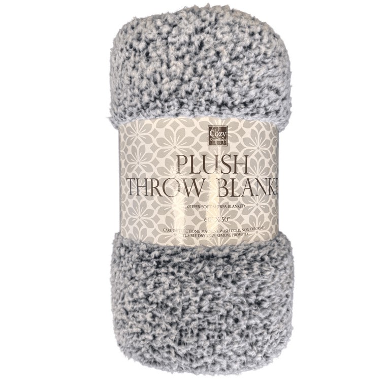 Stay Cozy with the Cotton Sherpa Throw Blanket – Soft, Fluffy Material for Snuggling, Naps, Movie Nights, and Travel. Lightweight, 60" x 50", Perfect for Any Occasion, Grey