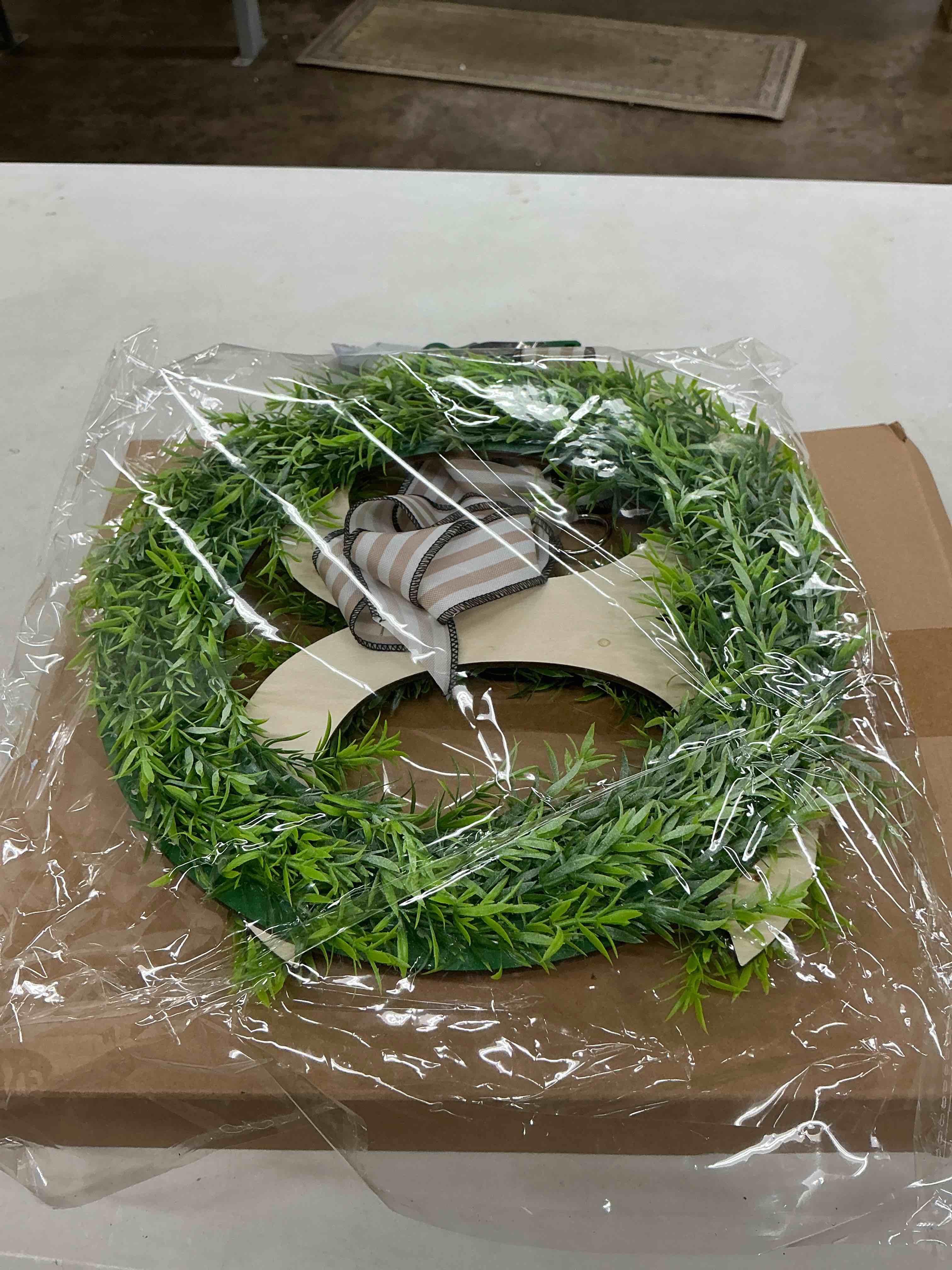 Condition photo showing New/Like New for 39.4 inch valentines day wreath with bow artificial greenery xo valentine's day door wreath swag sign for indoor and outdoor porch front door wall mantels fireplace wedding decor gift