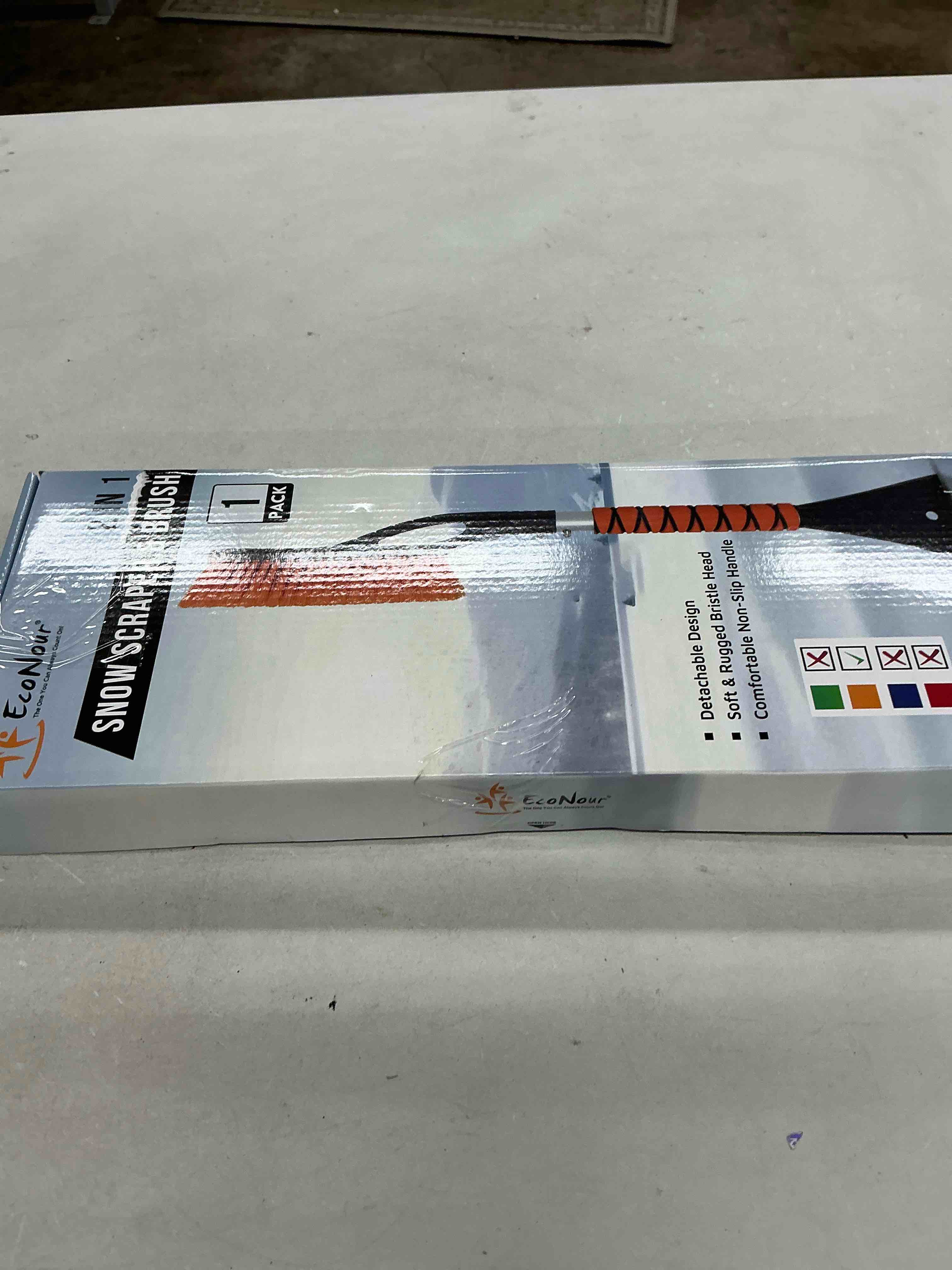 Condition photo showing Good Condition for econour 27" aluminum ice scrapers for car windshield | car snow scraper window and snow brush with ergonomic foam grip winter accessories (orange) orange 27"