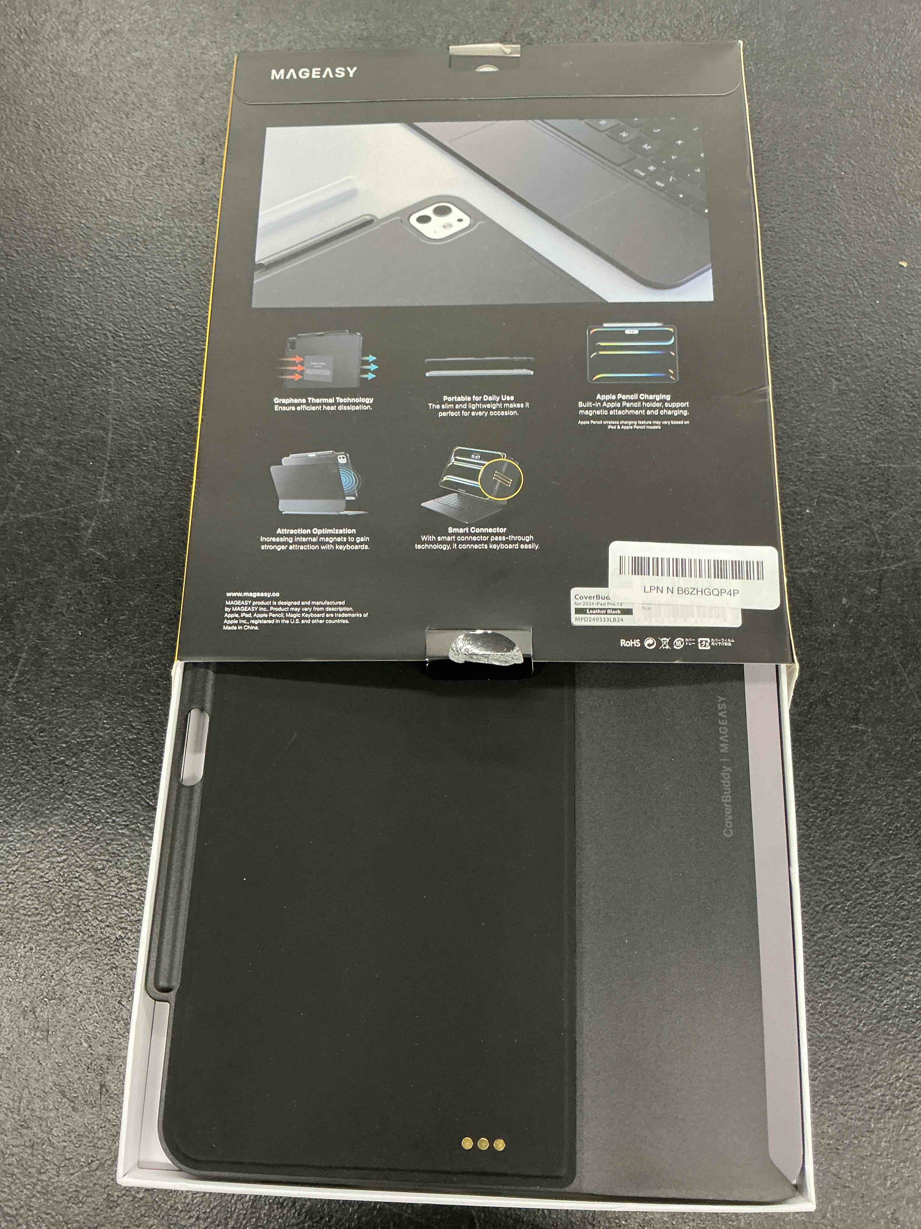 Condition photo showing Good Condition for mageasy coverbuddy ipad case fits magic keyboard for ipad pro 13” (m5 & m4, 2024–2025) magic keyboard compatible ipad pro case with heat dissipation, built-in pencil holder (leather black 5.05) 2025-2024 ipad pro 13" (m4/m5) leather black