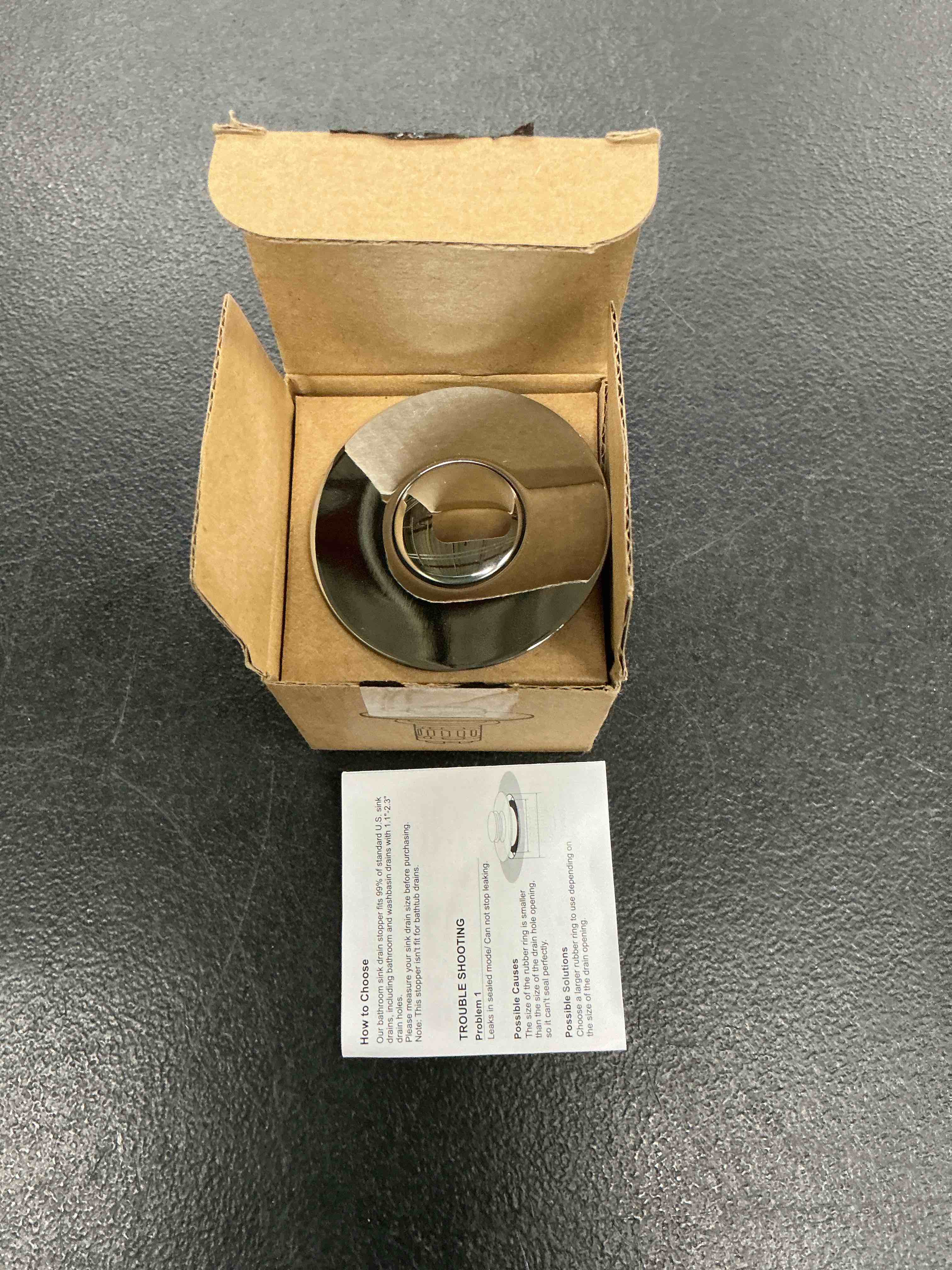 Condition photo showing New/Like New for hibbent upgraded 3 in 1 bathroom sink drain strainer, universal pop up stopper with removable stainless steel filter basket hair catcher, sink plug for 1.1''~2.36'' basin, brass bullet core, chrome 1 chrome
