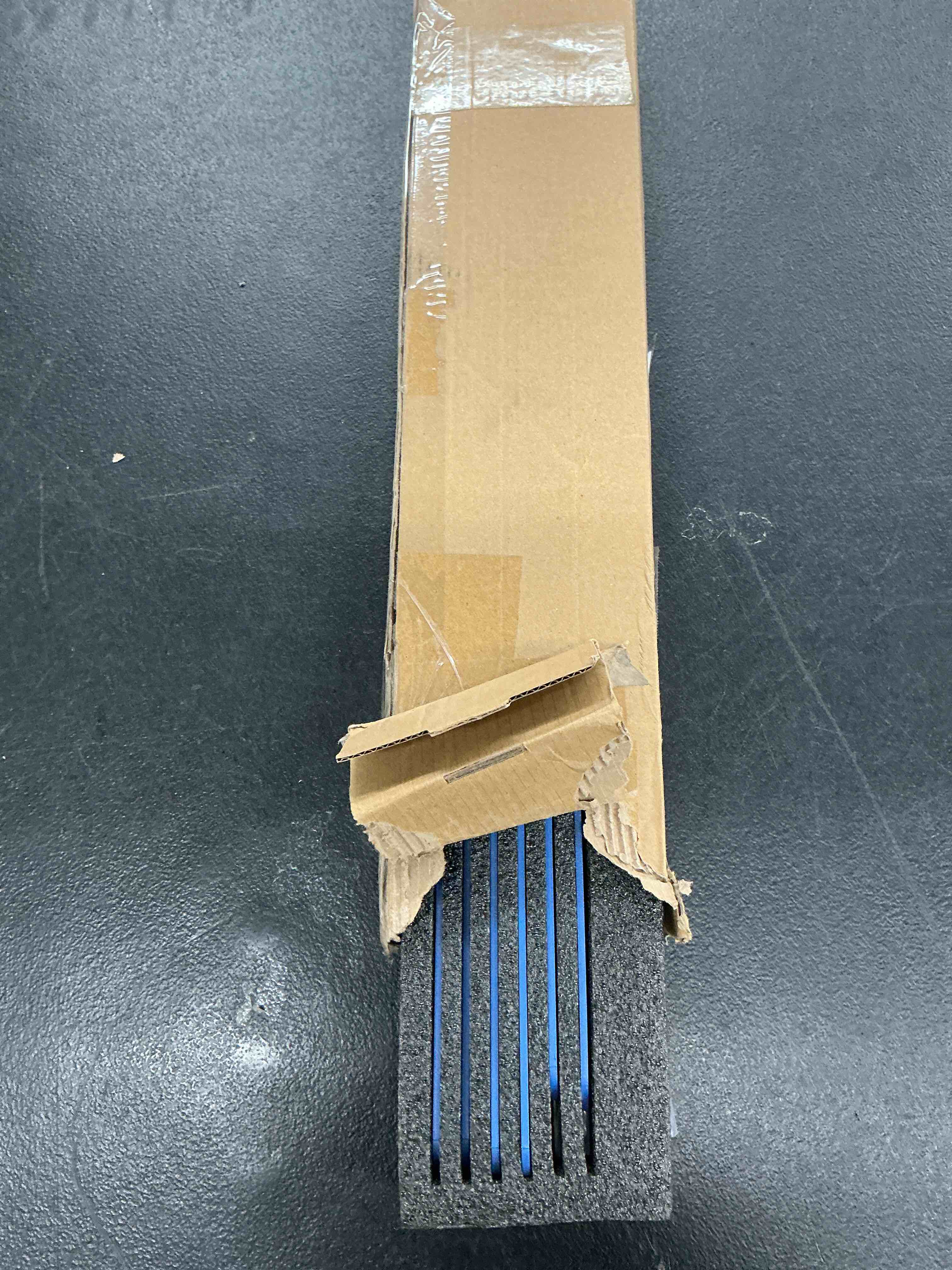 Condition photo showing Good Condition for stair tread template tool, feiton stair gauge set shelf layout measuring scribe tool for stairs, risers, partitions, self and cutting drywall s blue 1