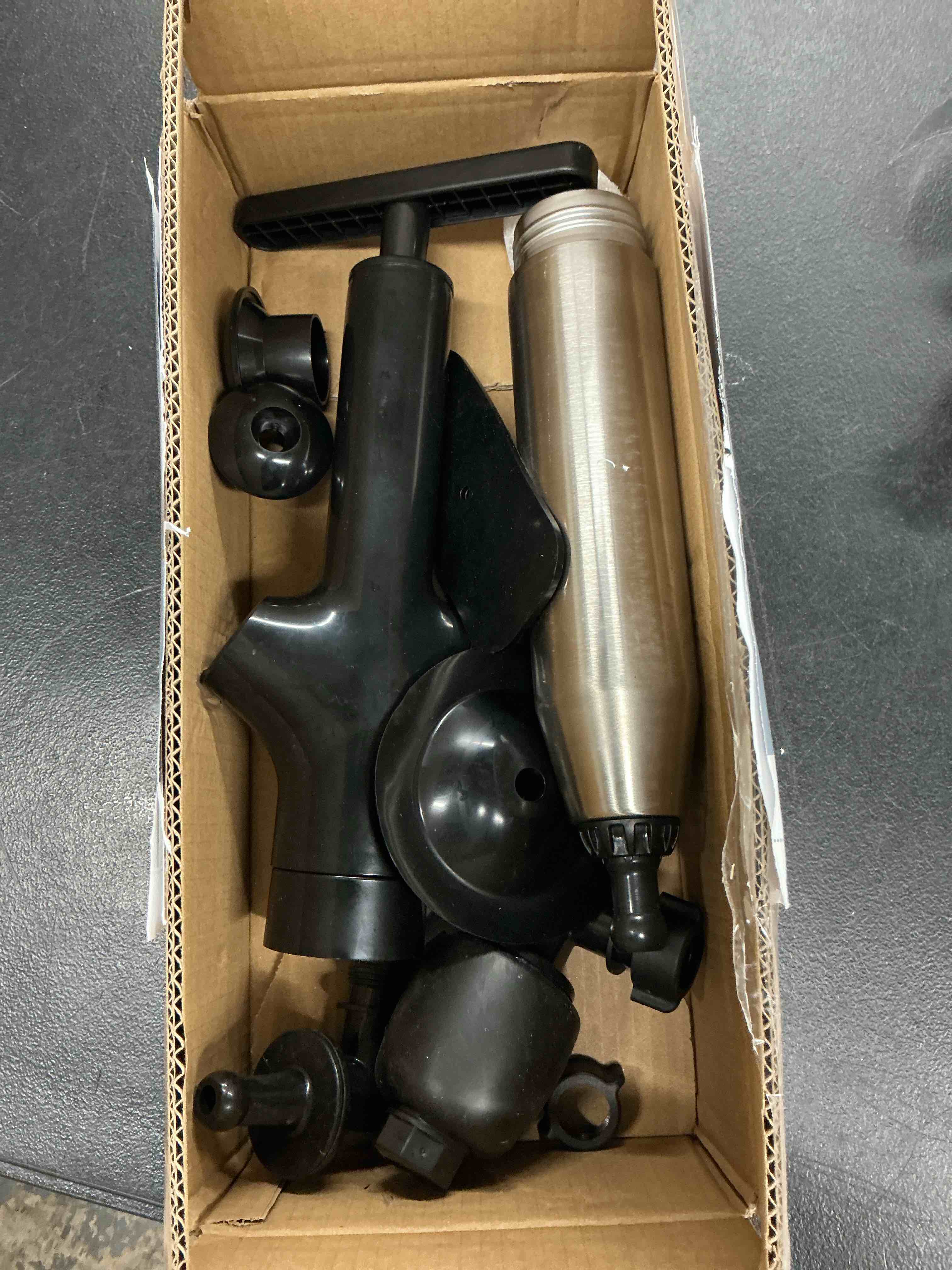 Condition photo showing Good Condition for luney toilet plunger, snake drain clog remover tool, high pressure air drain blaster gun with visual barometer, toilet unclogger tool, air plunger for toilet bathroom, sink, kitchen, floor clogged