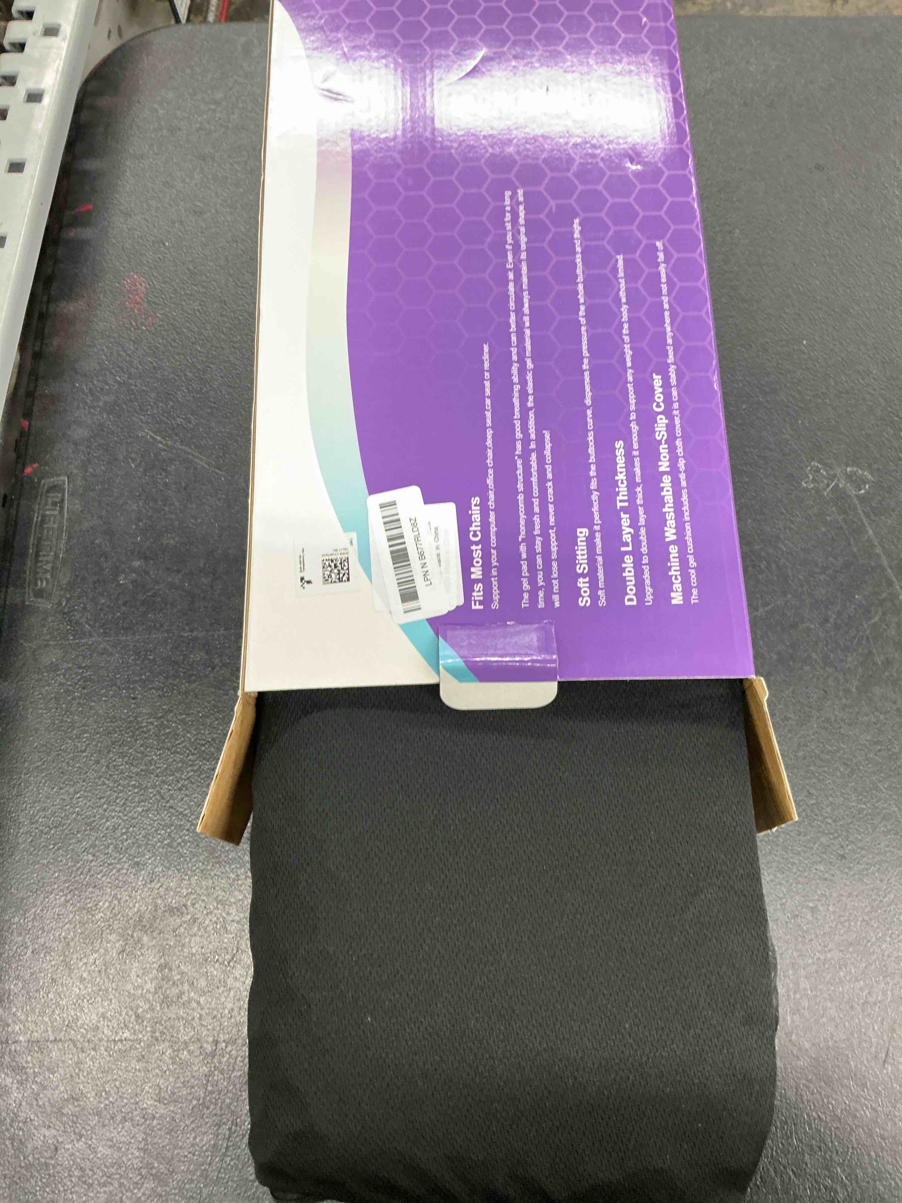Condition photo showing Good Condition for gel seat cushion, cooling thick big breathable honeycomb design absorbs pressure points seat cushion with non-slip cover for office chair home cars wheelchair black