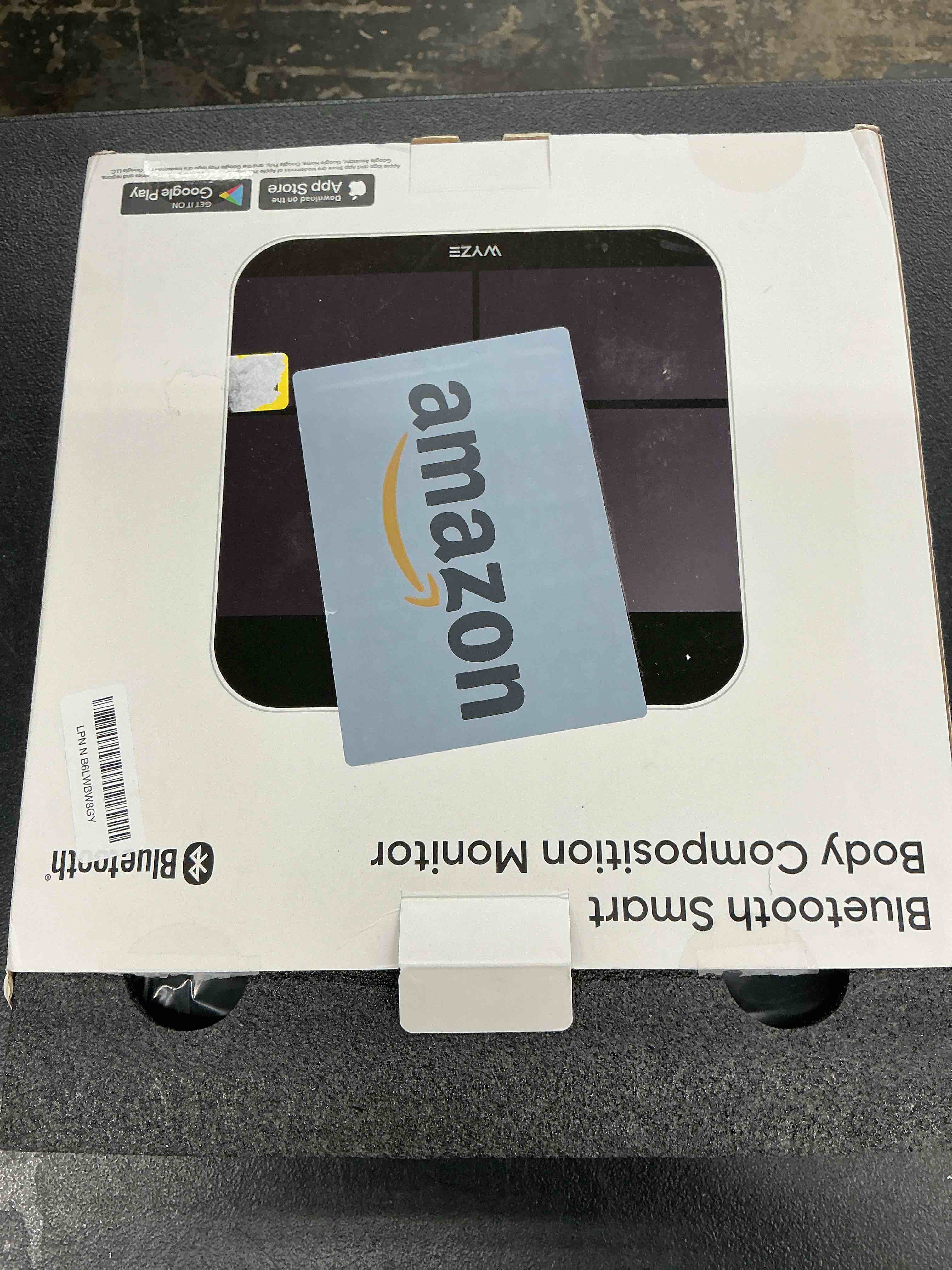 Condition photo showing New/Like New for wyze smart scale x - digital bathroom scale for body weight, bmi, body fat, muscle mass, heart rate monitor | sync with health apps | for people, baby & pet, 400 lbs (black)