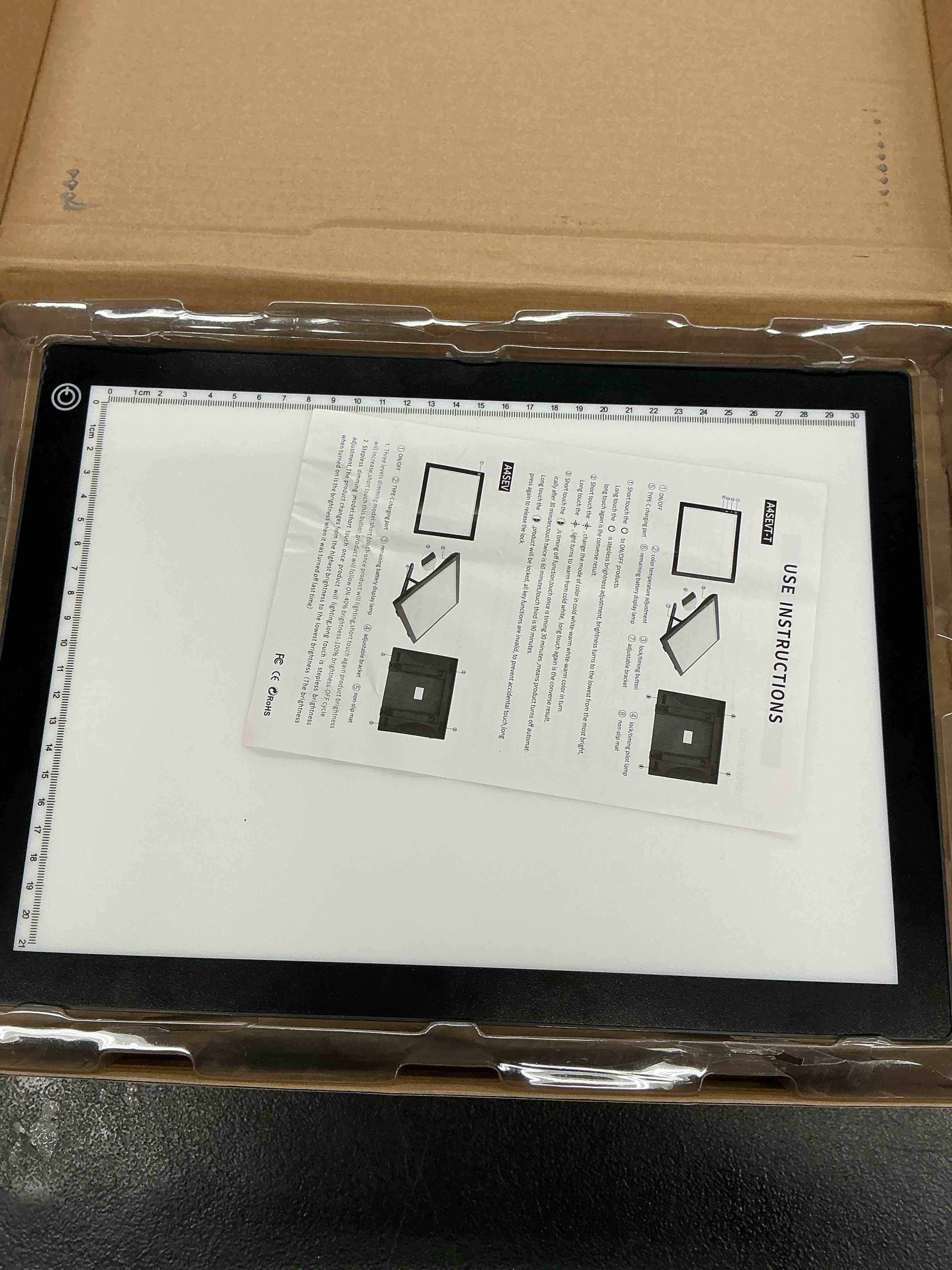 Condition photo showing New/Like New for valucky rechargeable a4 tracing drawing board,copy light pad with adjustable foldable stand,3 level brightness led tracing light box for artist,drawing,sketching,diamond painting