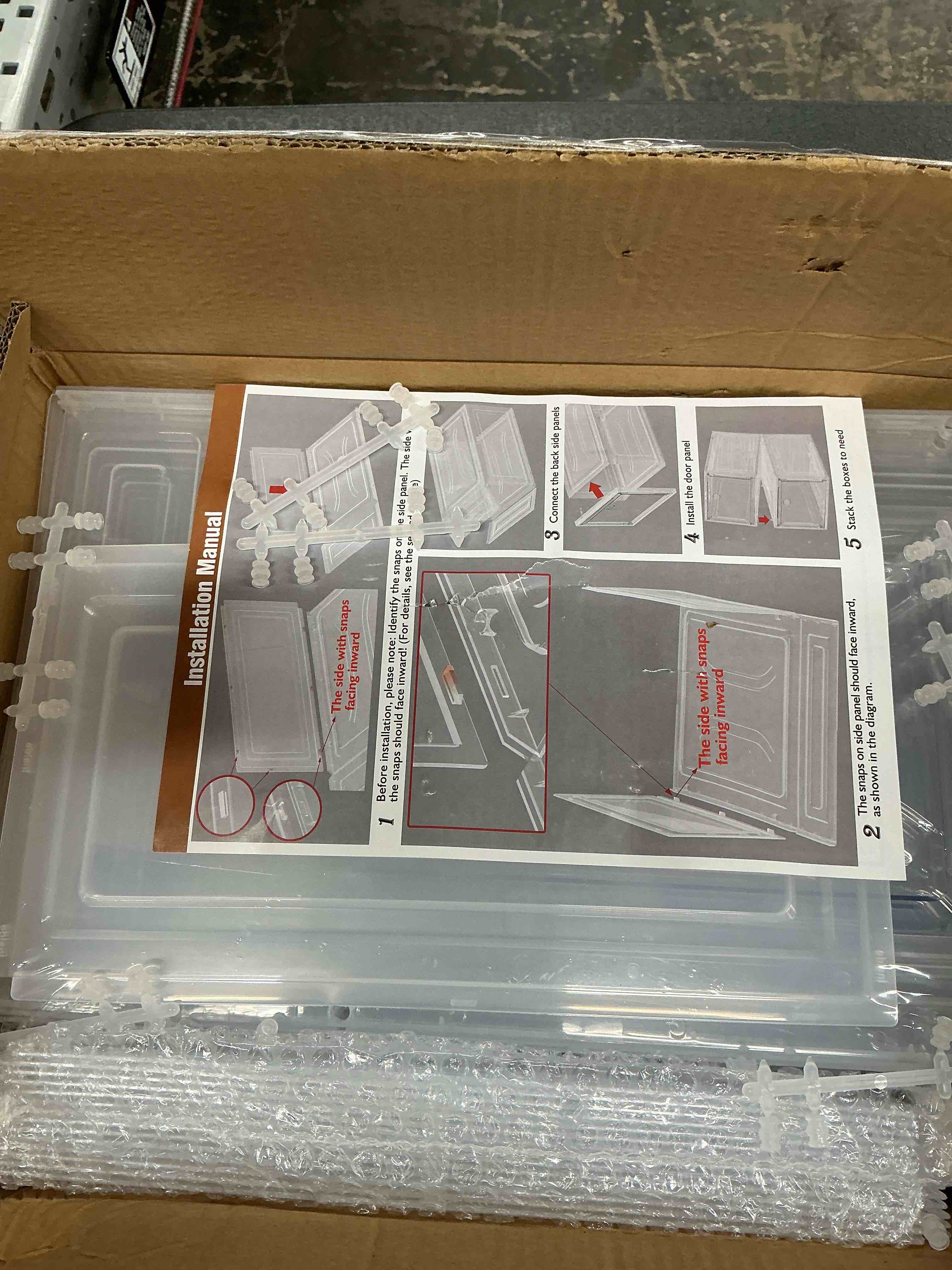Condition photo showing New/Like New for 7 code large clear shoe boxes organizer?thicker material? stronger shoe box with magnetic door, stackable shoe storage box for closet, foldable space-saving storage bins shoe cabinet, white 9 pack white 9 pcs