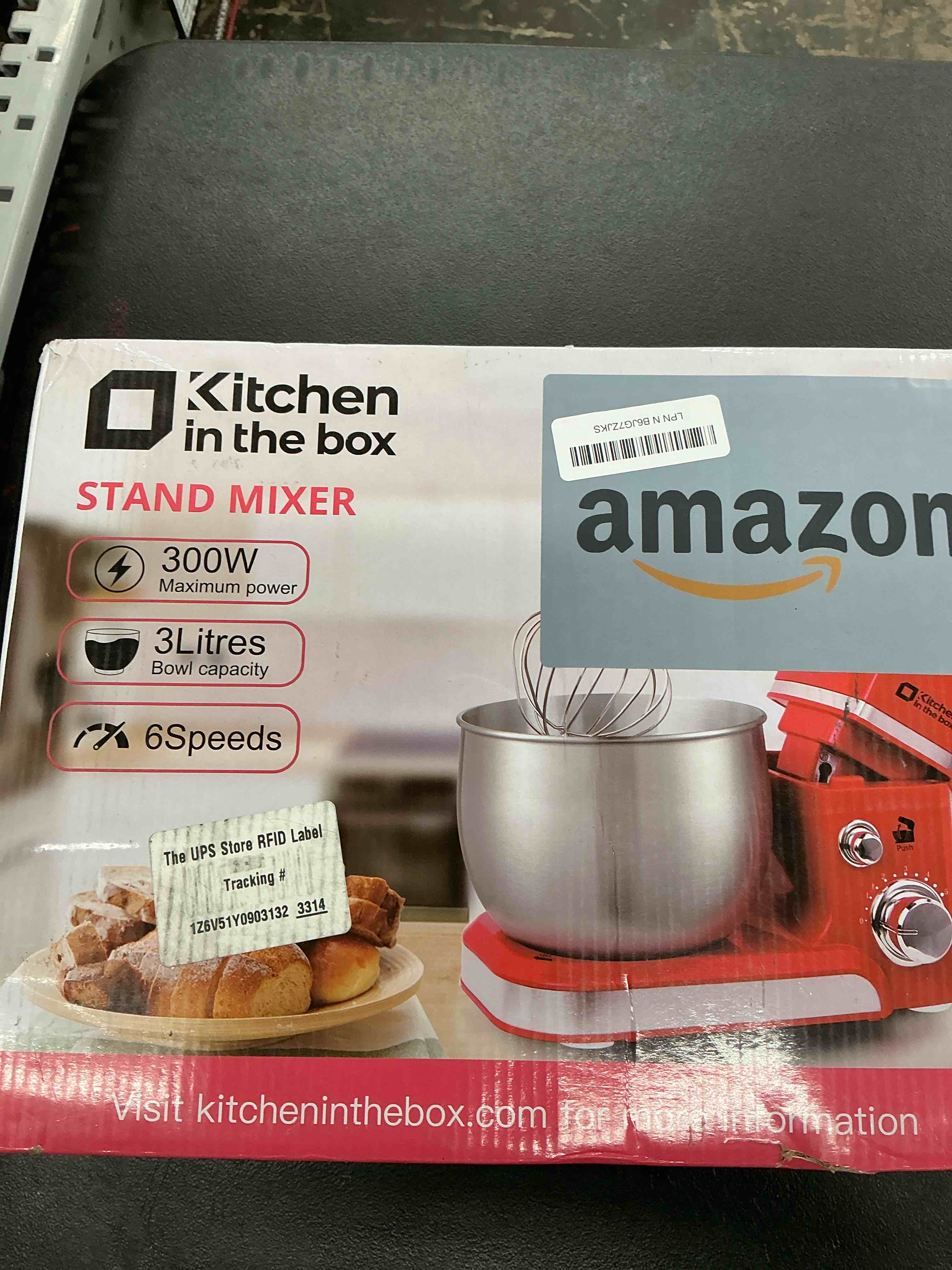 Condition photo showing New/Like New for kitchen in the box stand mixer,3.2qt mini electric food mixer,6 speeds portable lightweight kitchen mixer for daily use with egg whisk,dough hook,flat beater (white)