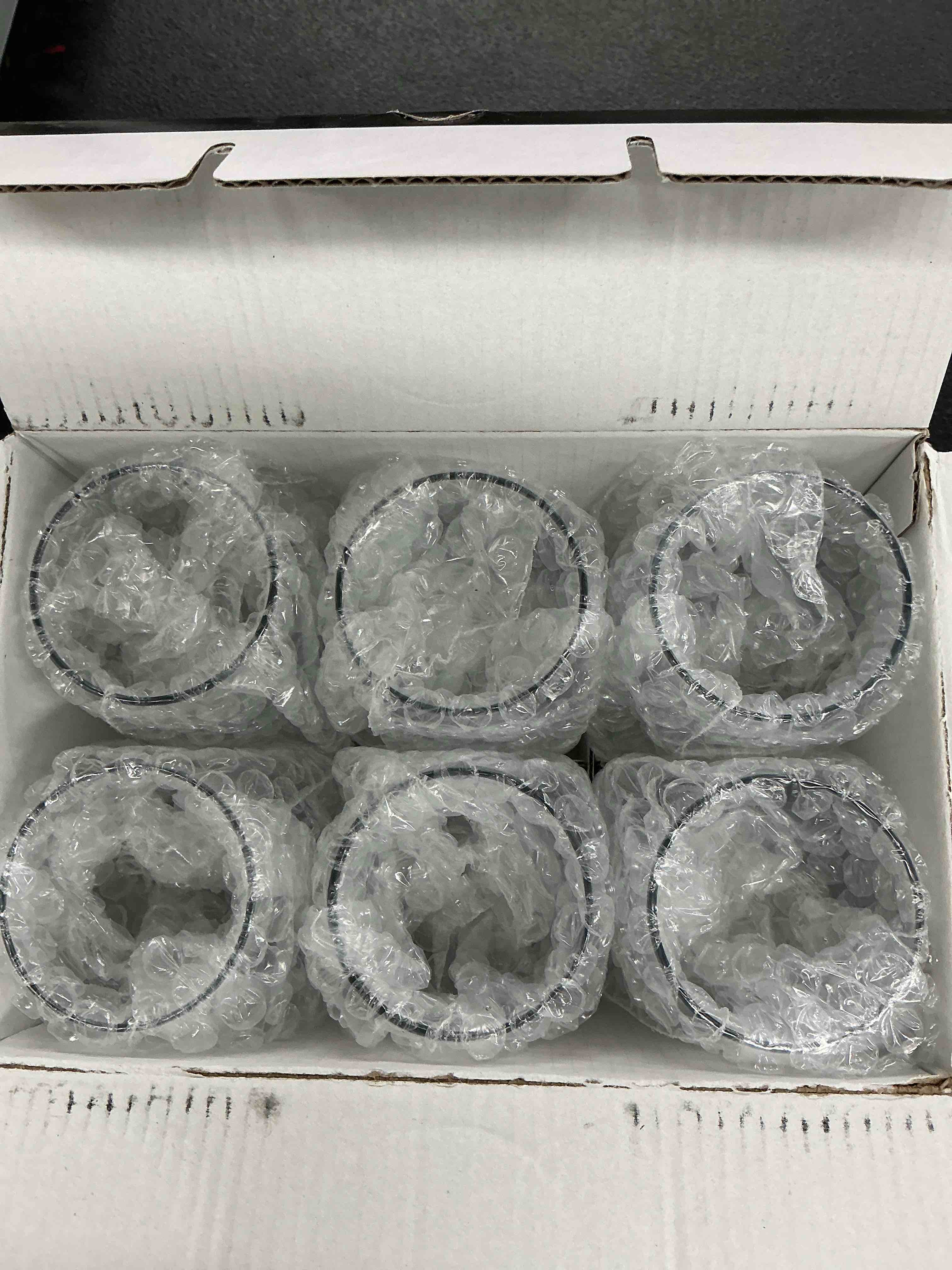 Condition photo showing Good Condition for 10oz water goblets set of 6, clear goblet glasses set for home bar, wedding, party, elegant design for iced tea, sangria, juice, dishwasher safe, perfect for daily use special occasions