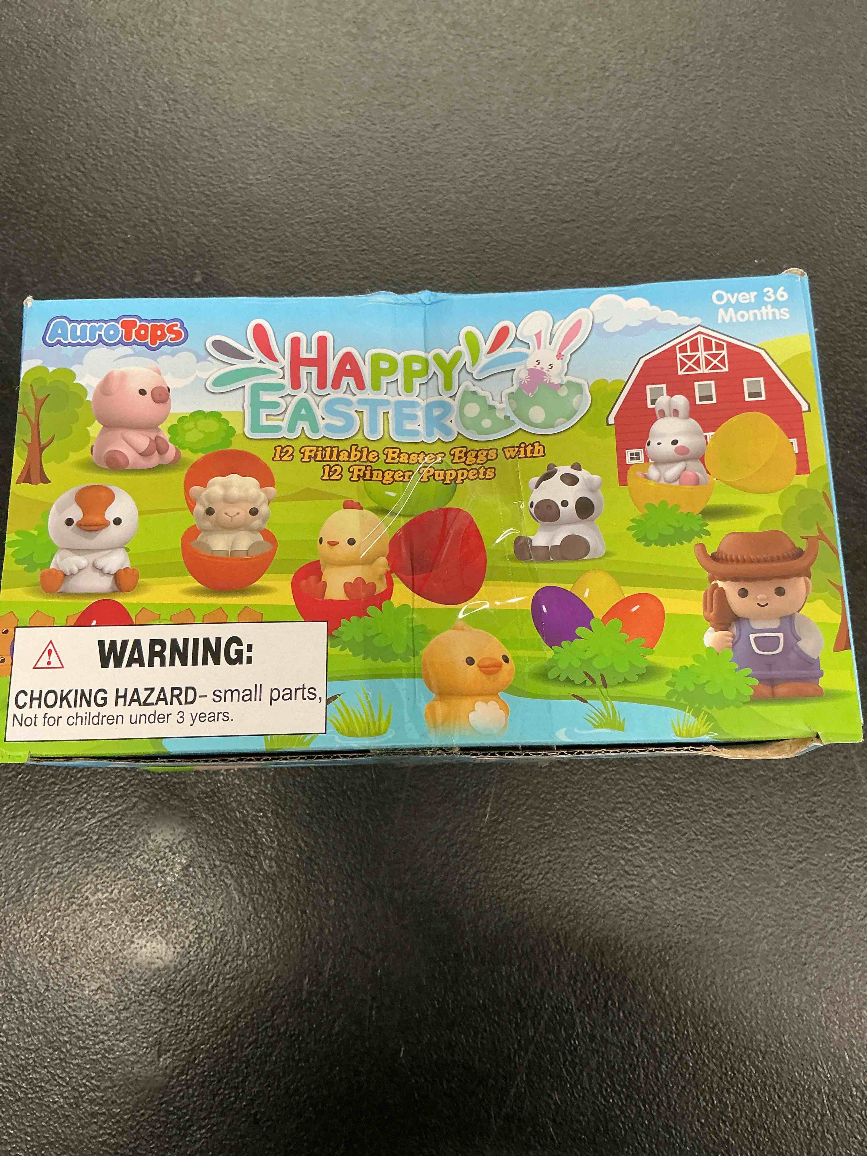 Condition photo showing Good Condition for 12 pcs easter eggs with finger puppets, easter basket stuffers with toys inside for hunt easter goodie bag fillers classroom prize rewards, easter party favors for kids boys girls