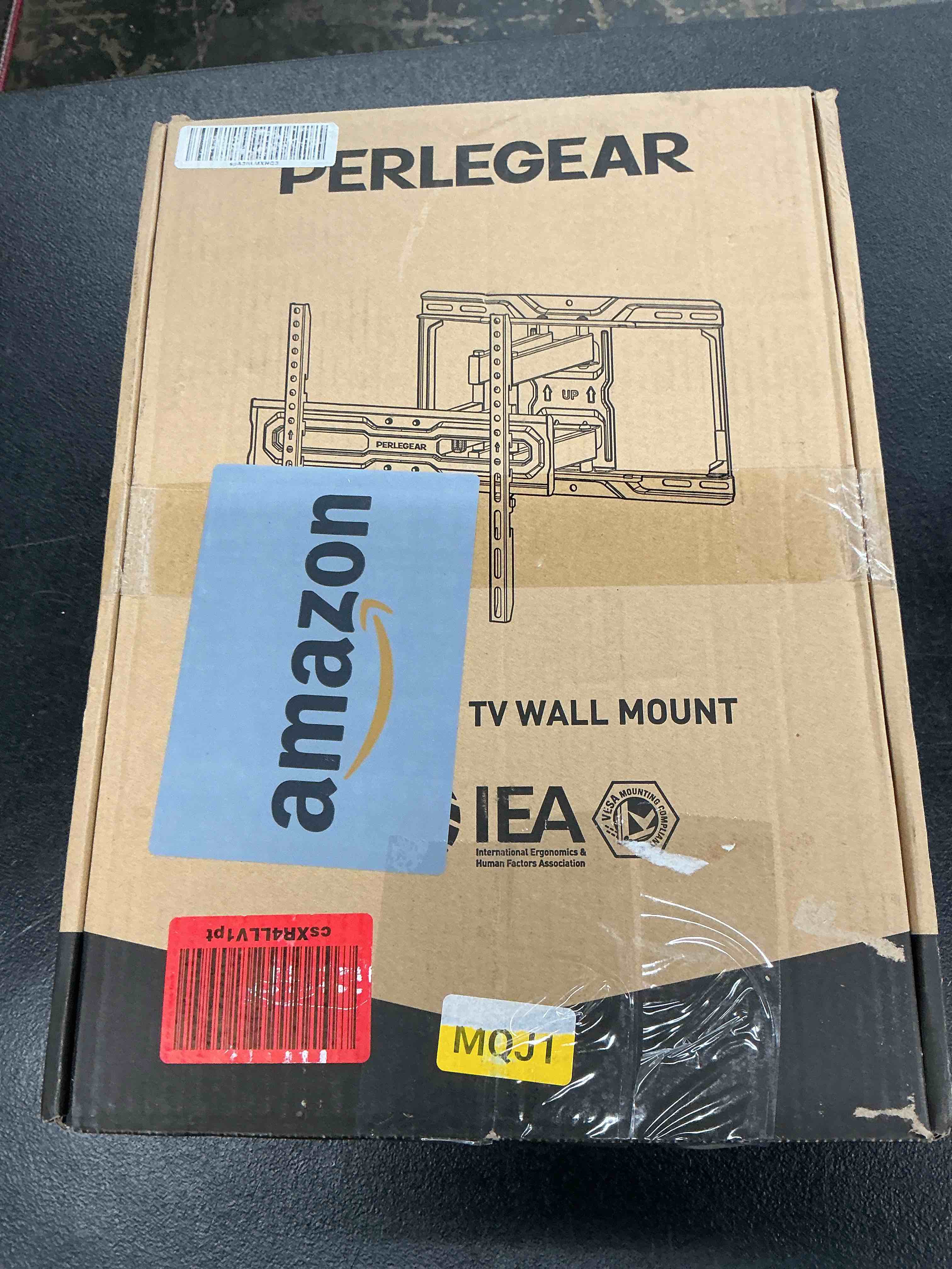 Condition photo showing New/Like New for perlegear full motion tv wall mount for 26-74 inch tvs, height adjustable tv mount, pre-assembled wall mount tv bracket with tool-free tilt, swivel, fits 16” studs, 99 lbs, max vesa 400x400mm, pgmf21 26-74 inch full motion tv wall mount