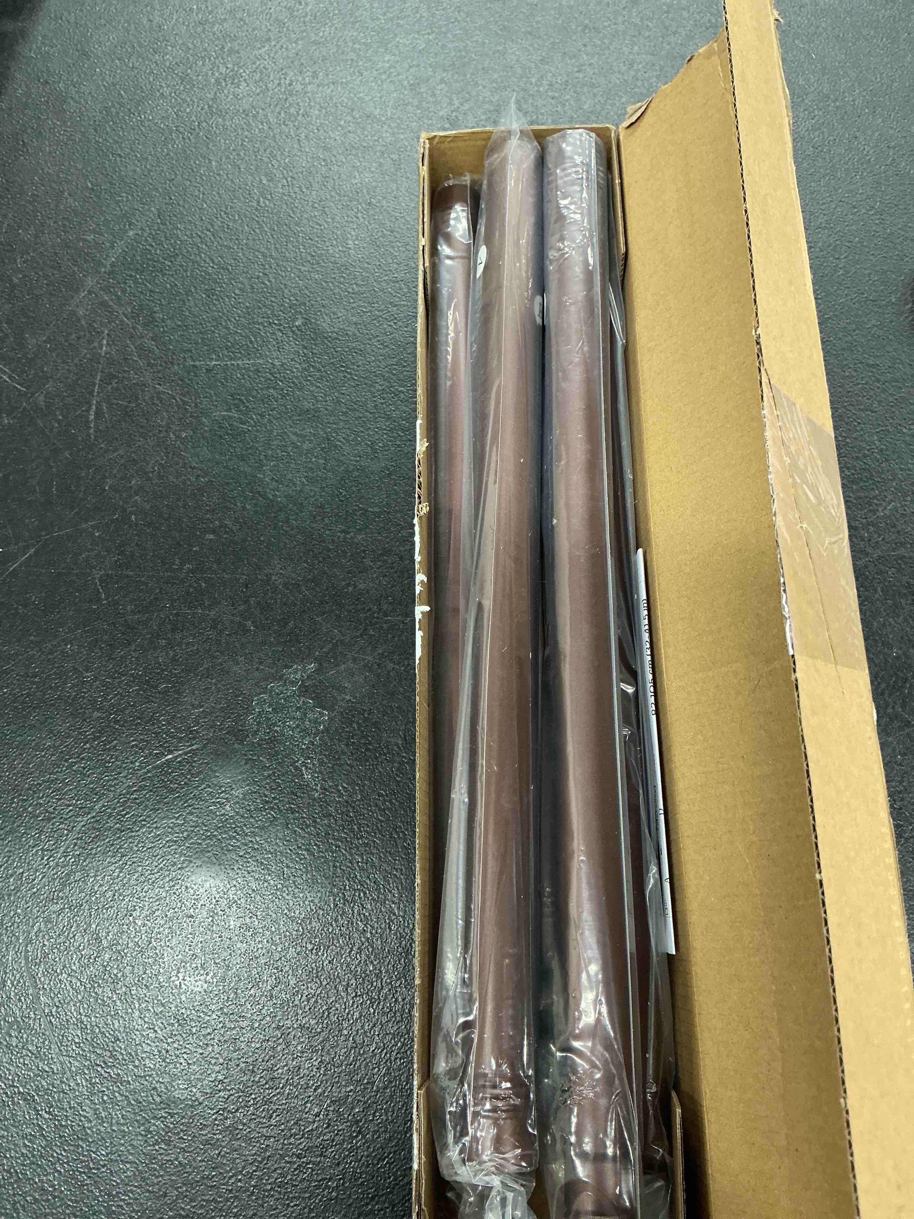 Condition photo showing New/Like New for ausemku shower curtain rod 32-80 inch adjustable - 1 inch diameter heavy duty no drill spring tension shower rod, non-slip rustproof telescopic rod for bathroom, brown 32-80 inches brown